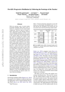 Pro-KD: Progressive Distillation by Following the Footsteps of the
  Teacher