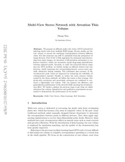Multi-View Stereo Network with attention thin volume