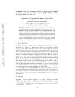 Dynamic Graph Echo State Networks