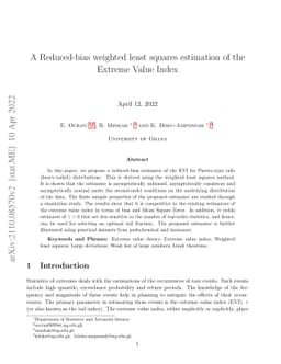 A Reduced-Bias Weighted least square estimation of the Extreme Value
  Index