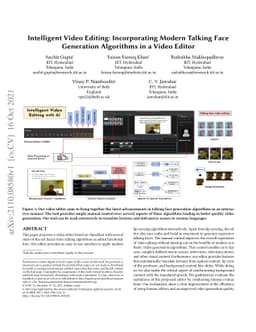 Intelligent Video Editing: Incorporating Modern Talking Face Generation
  Algorithms in a Video Editor