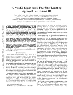 A MIMO Radar-based Few-Shot Learning Approach for Human-ID