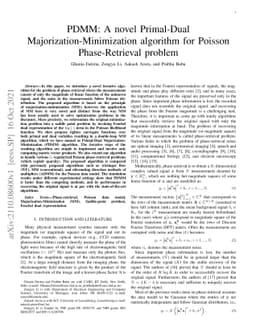 PDMM: A novel Primal-Dual Majorization-Minimization algorithm for
  Poisson Phase-Retrieval problem