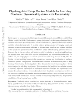 Physics-guided Deep Markov Models for Learning Nonlinear Dynamical
  Systems with Uncertainty