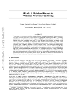 MAAD: A Model and Dataset for "Attended Awareness" in Driving