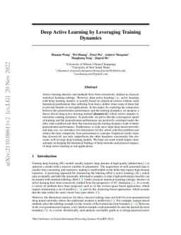 Deep Active Learning by Leveraging Training Dynamics