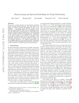 Deep Learning and Spectral Embedding for Graph Partitioning