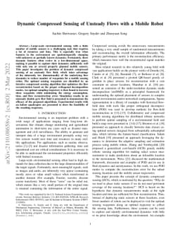 Dynamic Compressed Sensing of Unsteady Flows with a Mobile Robot