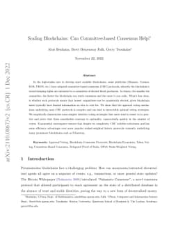 Scaling Blockchains: Can Committee-Based Consensus Help?