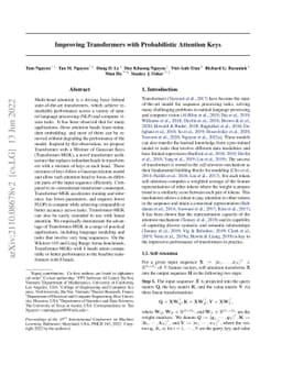 Improving Transformers with Probabilistic Attention Keys