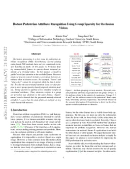 Robust Pedestrian Attribute Recognition Using Group Sparsity for
  Occlusion Videos