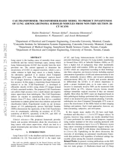 CAE-Transformer: Transformer-based Model to Predict Invasiveness of Lung
  Adenocarcinoma Subsolid Nodules from Non-thin Section 3D CT Scans