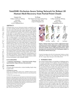 VoteHMR: Occlusion-Aware Voting Network for Robust 3D Human Mesh
  Recovery from Partial Point Clouds