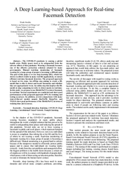 A Deep Learning-based Approach for Real-time Facemask Detection
