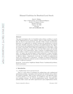 Minimal Conditions for Beneficial Local Search