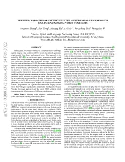 VISinger: Variational Inference with Adversarial Learning for End-to-End
  Singing Voice Synthesis