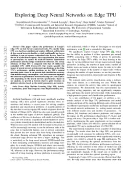 Exploring Deep Neural Networks on Edge TPU