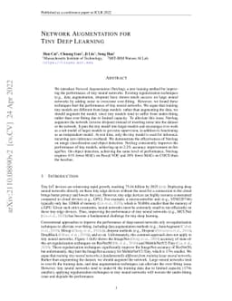 Network Augmentation for Tiny Deep Learning