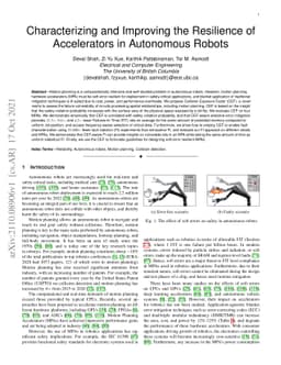 Characterizing and Improving the Resilience of Accelerators in
  Autonomous Robots