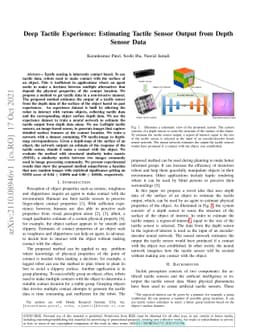 Deep Tactile Experience: Estimating Tactile Sensor Output from Depth
  Sensor Data