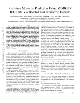 Real-time Mortality Prediction Using MIMIC-IV ICU Data Via Boosted
  Nonparametric Hazards