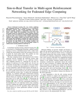 Sim-to-Real Transfer in Multi-agent Reinforcement Networking for
  Federated Edge Computing