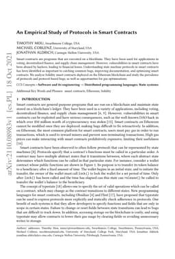 An Empirical Study of Protocols in Smart Contracts