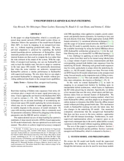 Unsupervised Learned Kalman Filtering