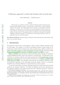 A Bayesian approach to multi-task learning with network lasso