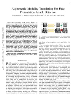 Asymmetric Modality Translation For Face Presentation Attack Detection