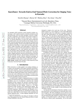 KaraTuner: Towards end to end natural pitch correction for singing voice
  in karaoke