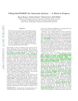 Lifting DecPOMDPs for Nanoscale Systems -- A Work in Progress