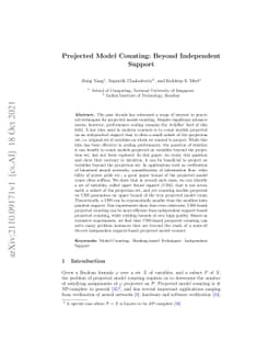 Projected Model Counting: Beyond Independent Support