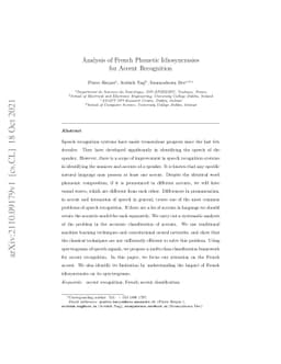 Analysis of French Phonetic Idiosyncrasies for Accent Recognition