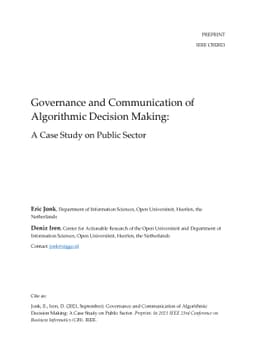 Governance and Communication of Algorithmic Decision Making: A Case
  Study on Public Sector