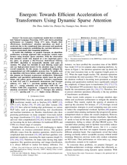 Energon: Towards Efficient Acceleration of Transformers Using Dynamic
  Sparse Attention