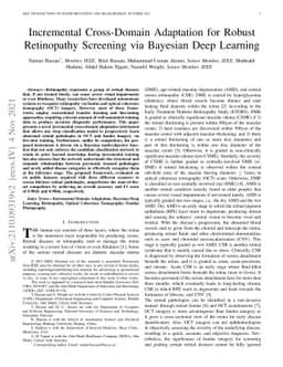 Incremental Cross-Domain Adaptation for Robust Retinopathy Screening via
  Bayesian Deep Learning
