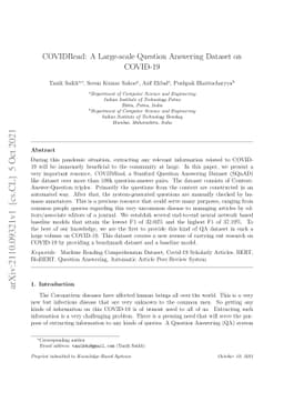 COVIDRead: A Large-scale Question Answering Dataset on COVID-19