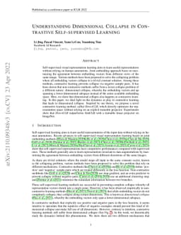 Understanding Dimensional Collapse in Contrastive Self-supervised
  Learning