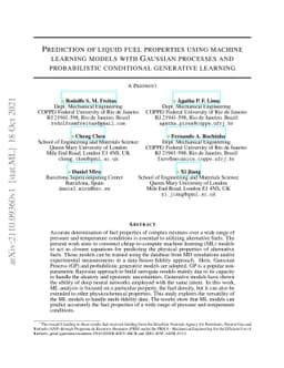 Prediction of liquid fuel properties using machine learning models with
  Gaussian processes and probabilistic conditional generative learning