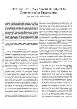 How Far Two UAVs Should Be subject to Communication Uncertainties