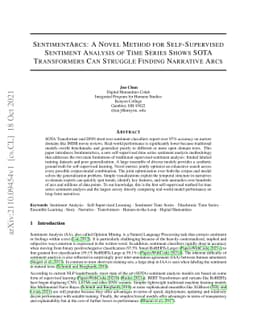SentimentArcs: A Novel Method for Self-Supervised Sentiment Analysis of
  Time Series Shows SOTA Transformers Can Struggle Finding Narrative Arcs