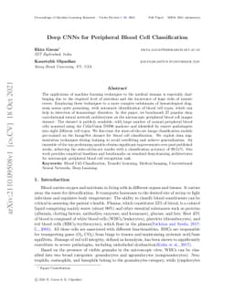 Deep CNNs for Peripheral Blood Cell Classification