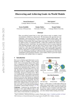 Discovering and Achieving Goals via World Models