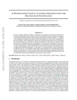 A Generalised Logical Layered Architecture for Blockchain Technology