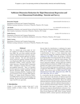Sufficient Dimension Reduction for High-Dimensional Regression and
  Low-Dimensional Embedding: Tutorial and Survey