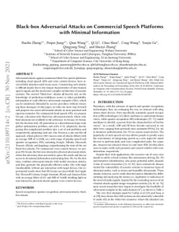 Black-box Adversarial Attacks on Commercial Speech Platforms with
  Minimal Information