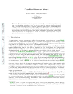 Franchised Quantum Money