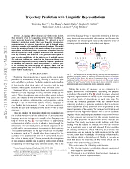 Trajectory Prediction with Linguistic Representations