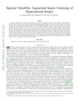 Spectral Variability Augmented Sparse Unmixing of Hyperspectral Images